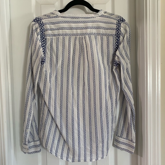 Zara Long Sleeve Striped Blouse - Picture 2 of 3